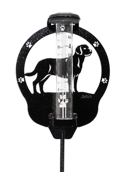 LABRADOR LAB Dog Metal Steel Rain Gauge