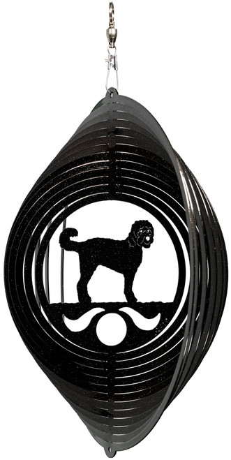 GOLDENDOODLE Circle Dog Swirly Metal Wind Spinner