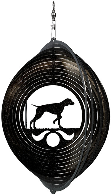 VIZSLA Circle Dog Swirly Metal Wind Spinner