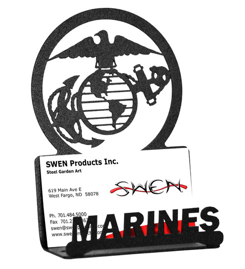 US MARINES Black Business Card Holder