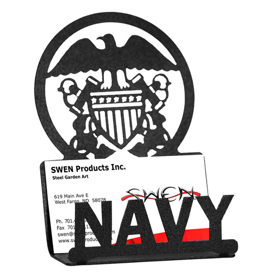 US NAVY Black Business Card Holder
