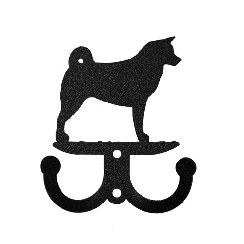 AKITA Dog Metal Wall Leash Holder Coat Hooks