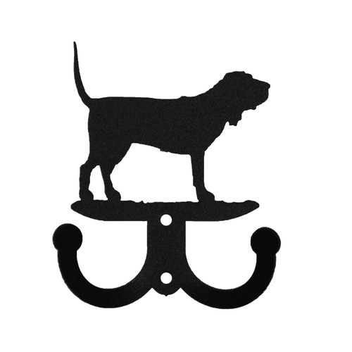 BLOOD HOUND Dog Metal Wall Leash Holder Coat Hooks