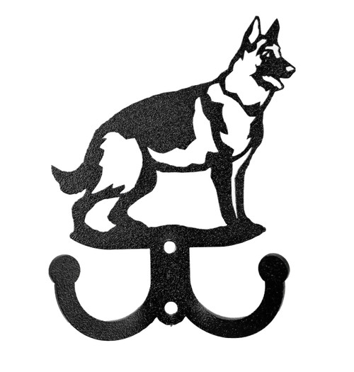 GERMAN SHEPHERD Dog Metal Wall Leash Holder Coat Hooks