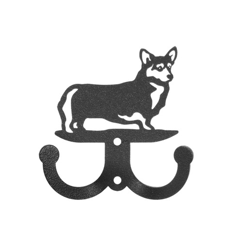 WELSH CORGI PEMBROKE Dog Metal Wall Leash Holder Coat Hooks