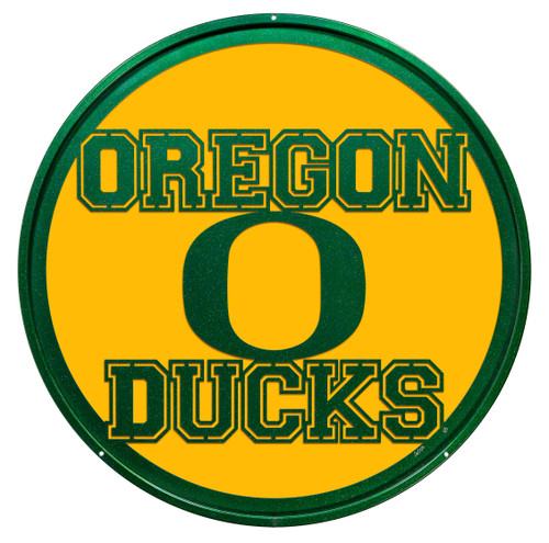 24" OREGON DUCKS Collegiate Logo Metal Wall Art Decor