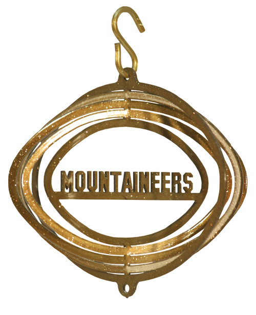 WEST VIRGINIA MOUNTAINEER Tini Swirly Metal Collegiate Christmas Tree Ornament 