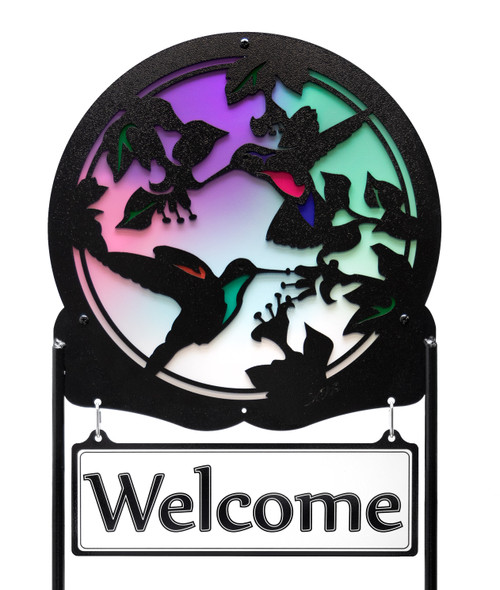 HUMMINGBIRD Scenic Metal Yard Sign