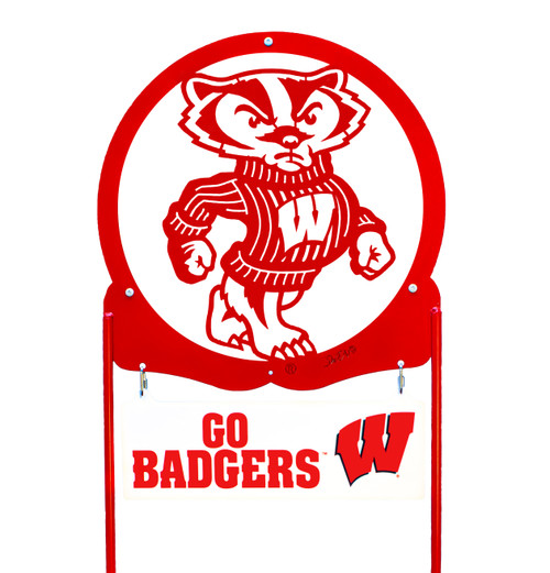 WISCONSIN BADGERS Collegiate Logo Metal Yard Sign