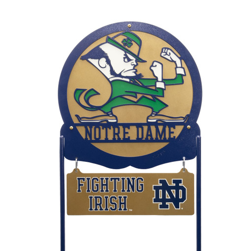 NOTRE DAME FIGHTING IRISH Collegiate Logo Metal Yard Sign