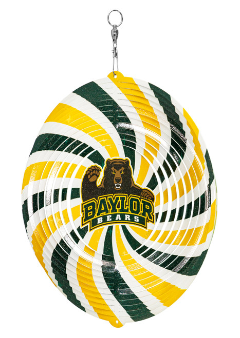 BAYLOR BEARS Collegiate Multi color Swirly Metal Wind Spinner