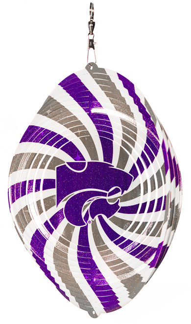 KANSAS STATE WILDCATS Collegiate Swirly Multi Color Metal Wind Spinner