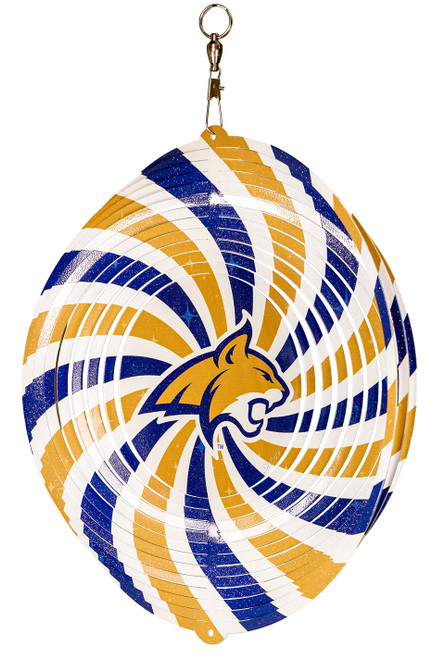 MONTANA STATE BOBCATS Collegiate Swirly Multi Color Metal Wind Spinner