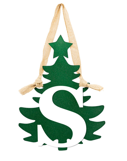 CHRISTMAS TREE Hanging Sign Metal Wall Decor Letter