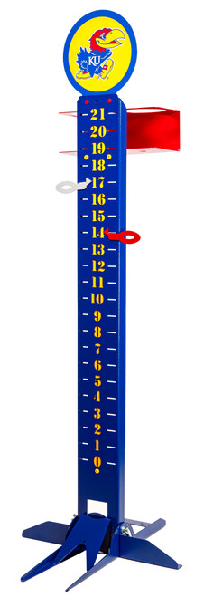 KANSAS JAYHAWKS Steel Metal Lawn Scoreboard Yard Score Keeper w/ Cup Holder