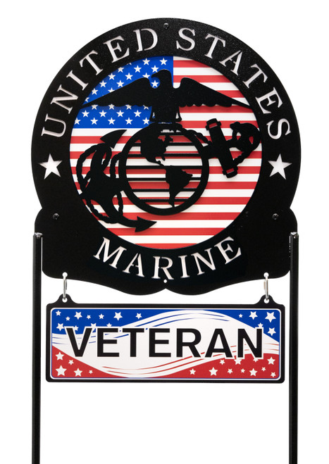 US MARINES Scenic Metal Yard Sign