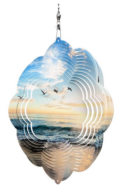 BEACH CLOUD Swirly Metal Wind Spinner