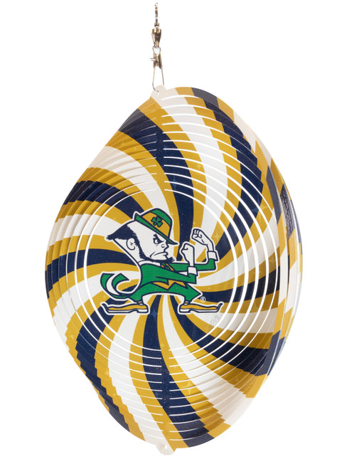 NOTRE DAME FIGHTING IRISH Collegiate Swirly Multi Color Metal Wind Spinner