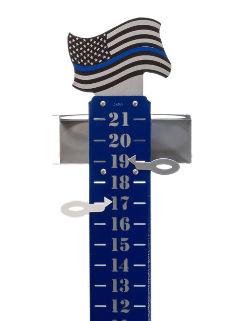 BACK THE BLUE Steel Metal Lawn Scoreboard Yard Score Keeper w/ Cup Holder