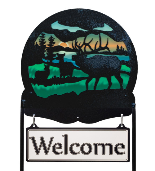 ELK Scenic Metal Yard Sign