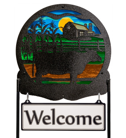 BEEF COW Scenic Metal Yard Sign
