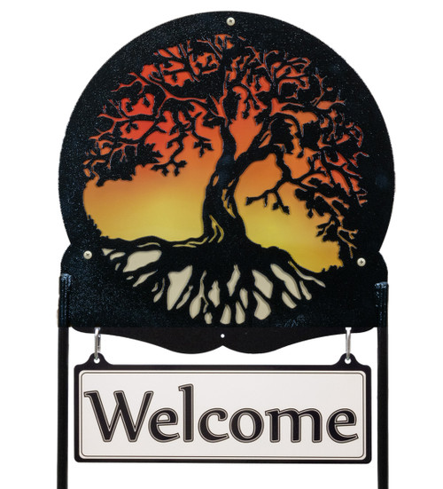 TREE OF LIFE Scenic Metal Yard Sign