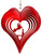 HUMMINGBIRD HEART Swirly Metal Wind Spinner