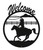 SINGLE ROPER COWBOY HORSE Metal Welcome Sign 