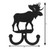 MOOSE WILDLIFE Metal Wall Leash Holder Coat Hooks Dimensions