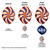 ILLINOIS ILLINI Collegiate Swirly Multi Color Metal Wind Spinner