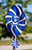CREIGHTON BLUEJAYS Collegiate Multi Color Swirly Metal Wind Spinner