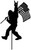 BIGFOOT SASQUATCH WITH FLAG Metal Yard Stake