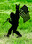 BIGFOOT SASQUATCH WITH FLAG Metal Yard Stake