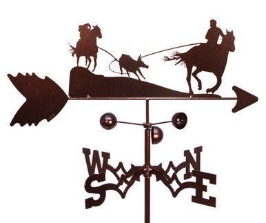 Roping Cowboy Silhouette Steel Weathervane main image 1