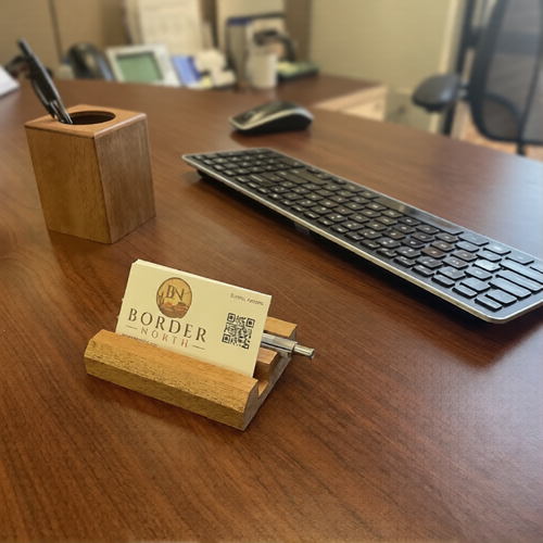 African Mahogany Executive Desk Set