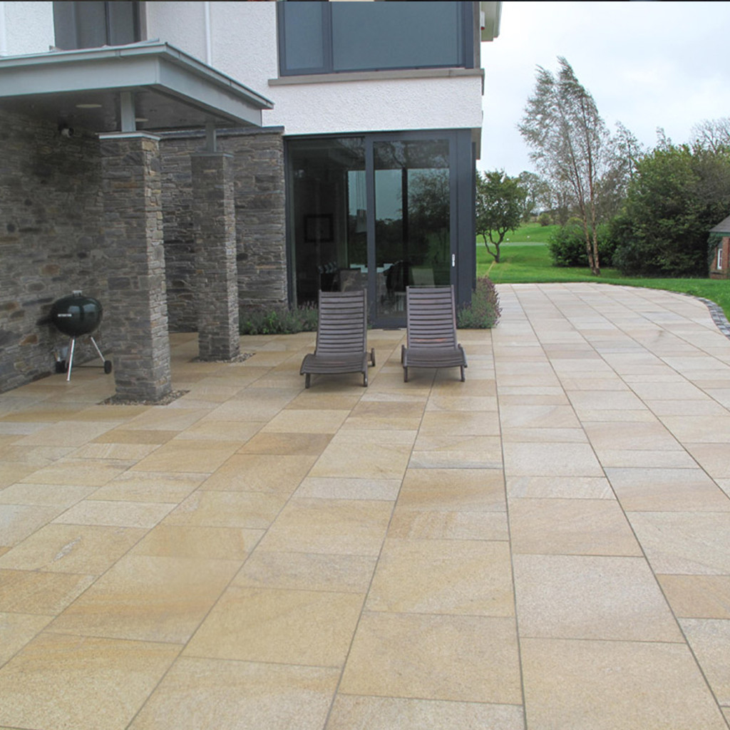 Yellow Granite Paving In situ3