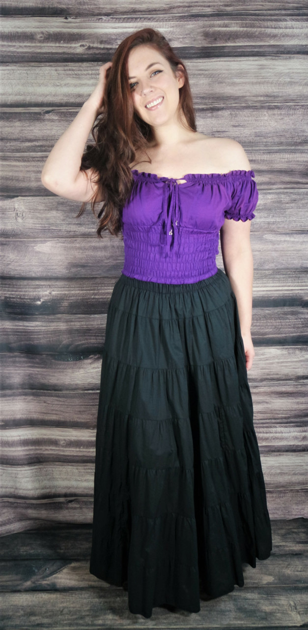 purple peasant blouse