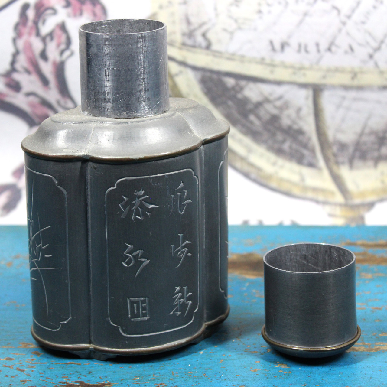 Late 19th Century Chinese Pewter Tea Caddy - Antilles Trading Company