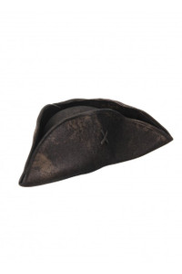Black Caribbean Tricorne Hat