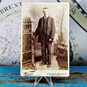 Man With Rotting Hands and Cane Postmortem Photo