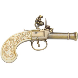 18th Century Ladies Muff Flintlock Pocket Pistol  18th Century Ladies Muff Flintlock Pocket Pistol