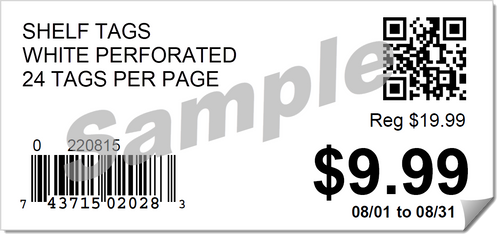 Printable Vinyl Price Tags-32 tags per sheet-3200 Price Tags