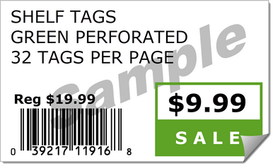 FREE SHIPPING! - Shelf Tags - WHITE Perforated Price Tags, Count 32 per  sheet (3200 Labels, 100 Sheets)