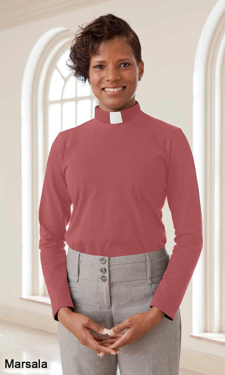 Long Sleeve Knit Shirt with Tab Collar | Sacred Stitches