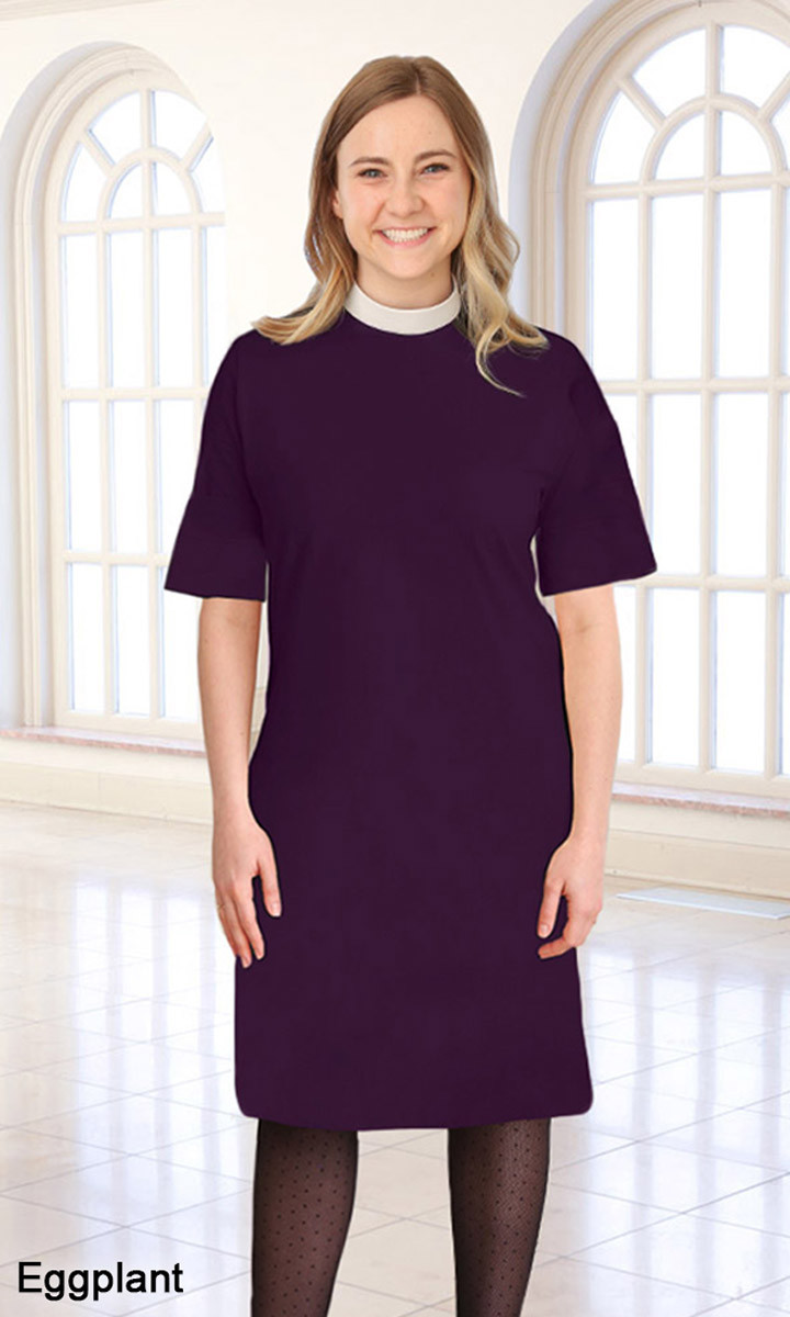 purple dress with white collar Purple Collar Dress