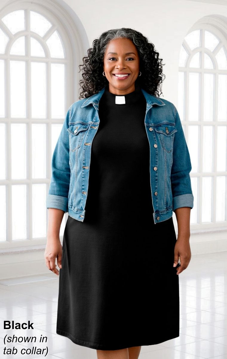 Clergy Knit Dress with Neckband Collar Sacred Stitches