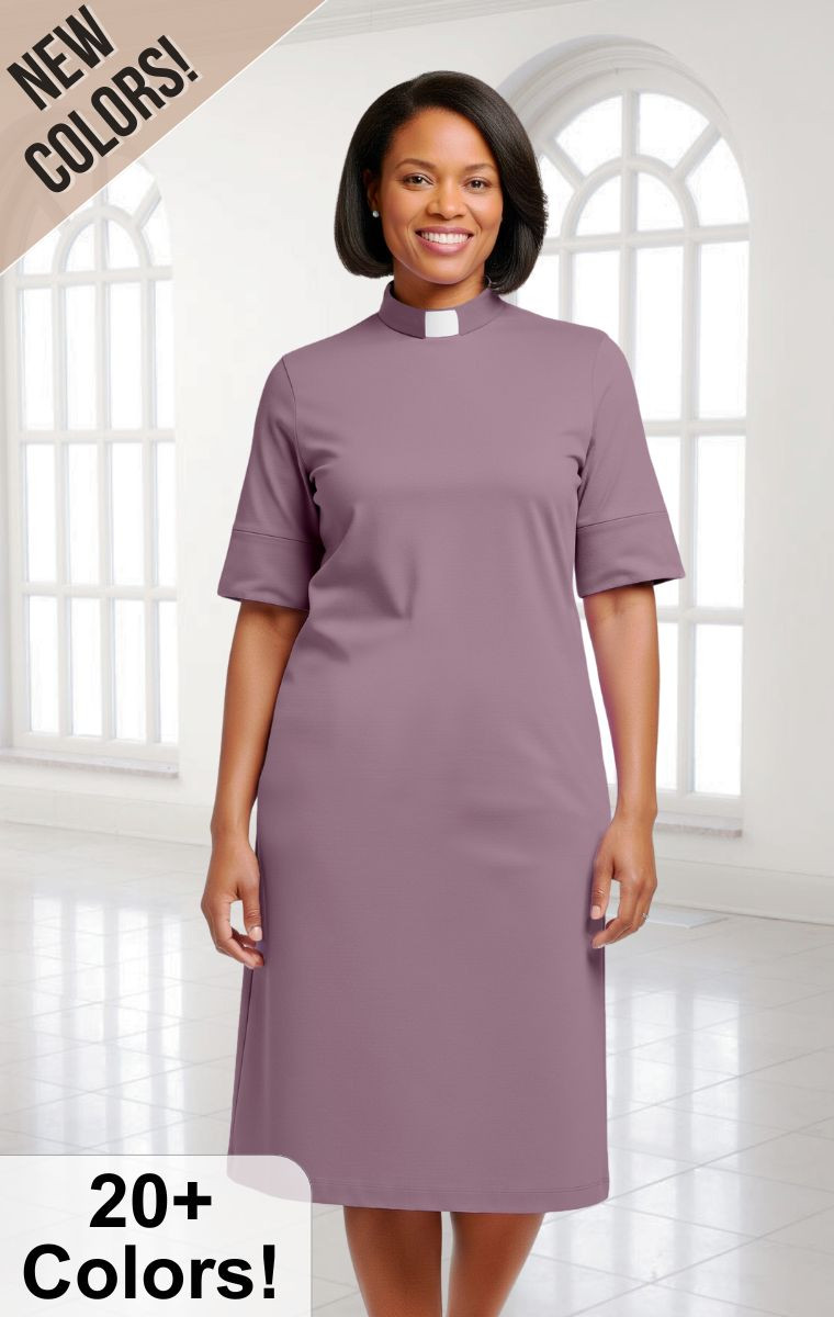 Clergy Knit Dress with Tab Collar | Sacred Stitches
