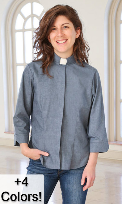 Long Sleeve Knit Shirt with Tab Collar | Sacred Stitches