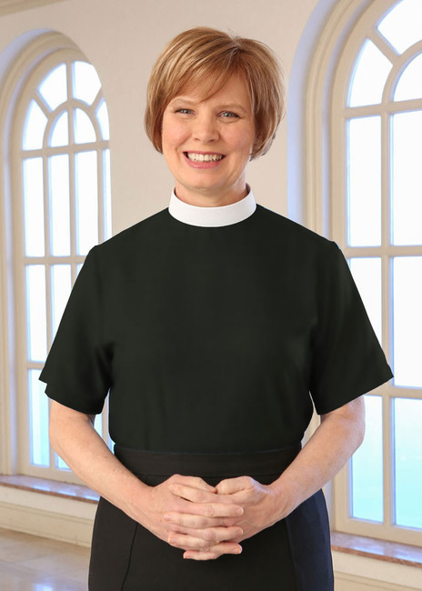 Black Neckband Clergy Blouse