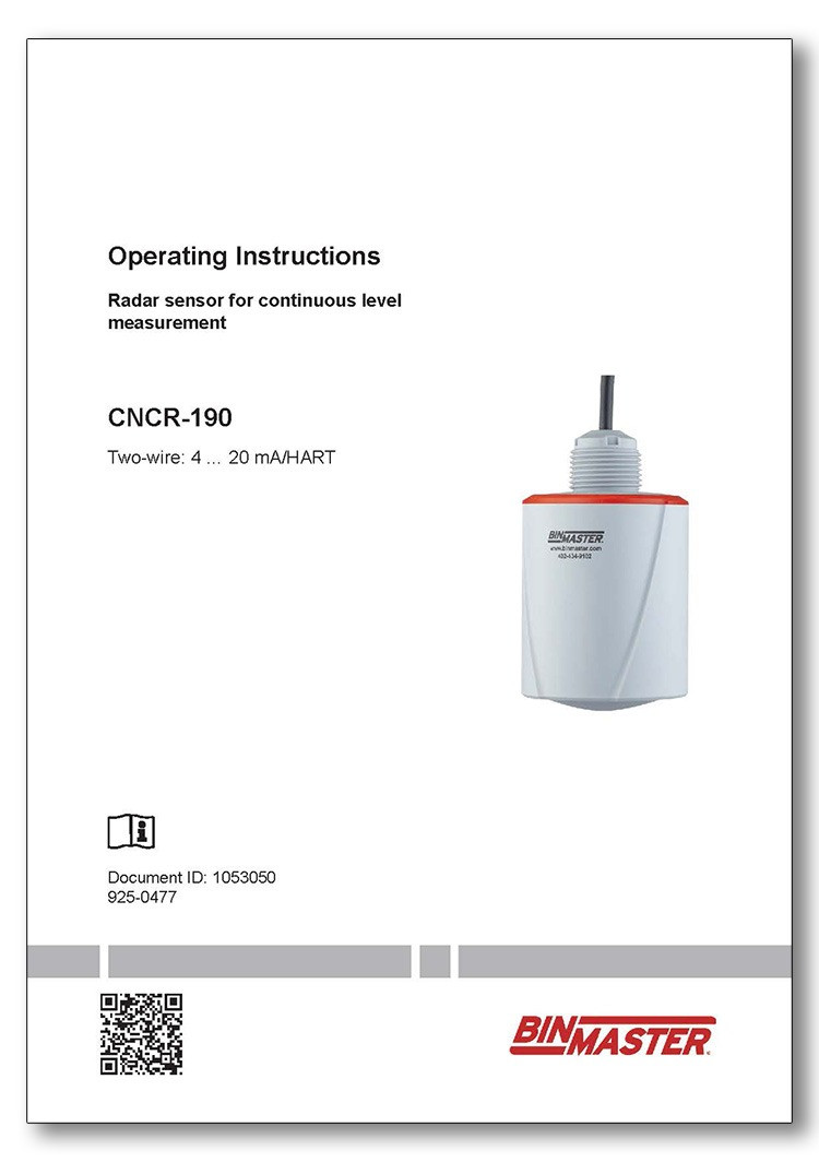 CNCR-190 Two-Wire 4-20 mA HART Manual BinMaster